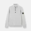 Halv-lynlås sweater med filtkanter