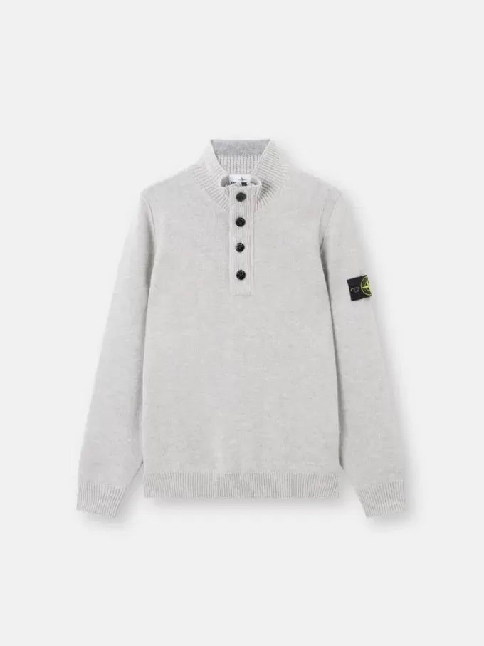 Halv-lynlås sweater med filtkanter
