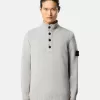 Halv-lynlås sweater med filtkanter