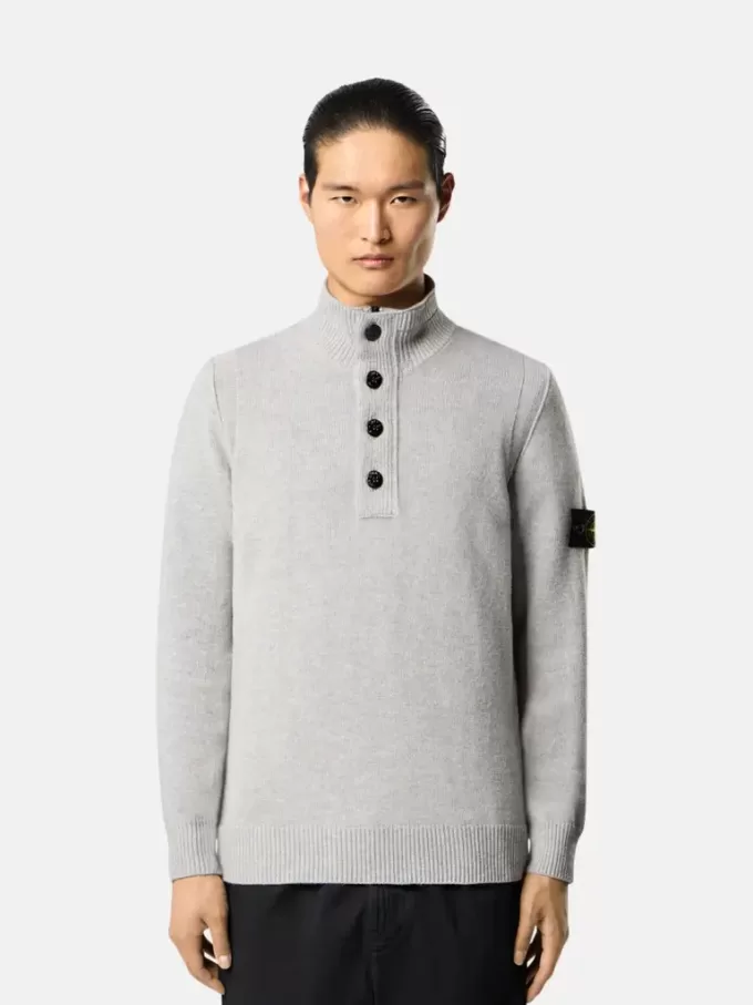 Halv-lynlås sweater med filtkanter