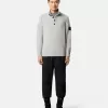 Halv-lynlås sweater med filtkanter