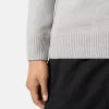 Halv-lynlås sweater med filtkanter