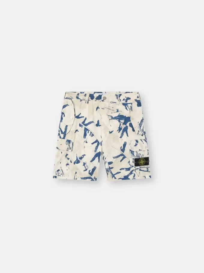 Komfortable cargo-bermudashorts med camouflageprint