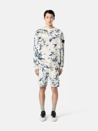 Oversized sweatshirt med rund hals og camouflageprint