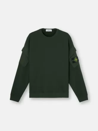 Regular fit sweatshirt med rund hals og lommer på ærmerne