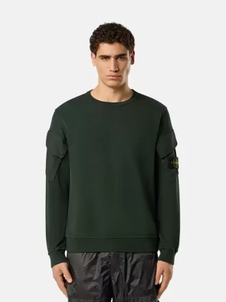 Regular fit sweatshirt med rund hals og lommer på ærmerne