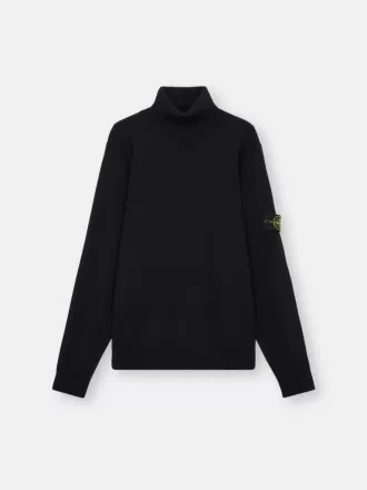 Rullekravesweater med ribkant