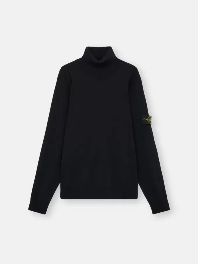 Rullekravesweater med ribkant