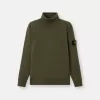 Rullekravesweater med ribkant