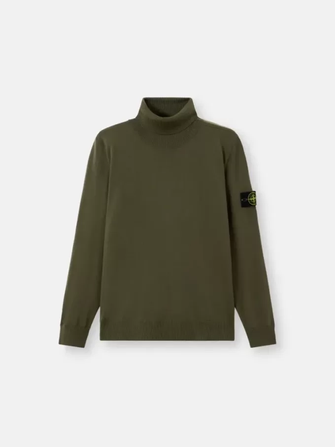 Rullekravesweater med ribkant