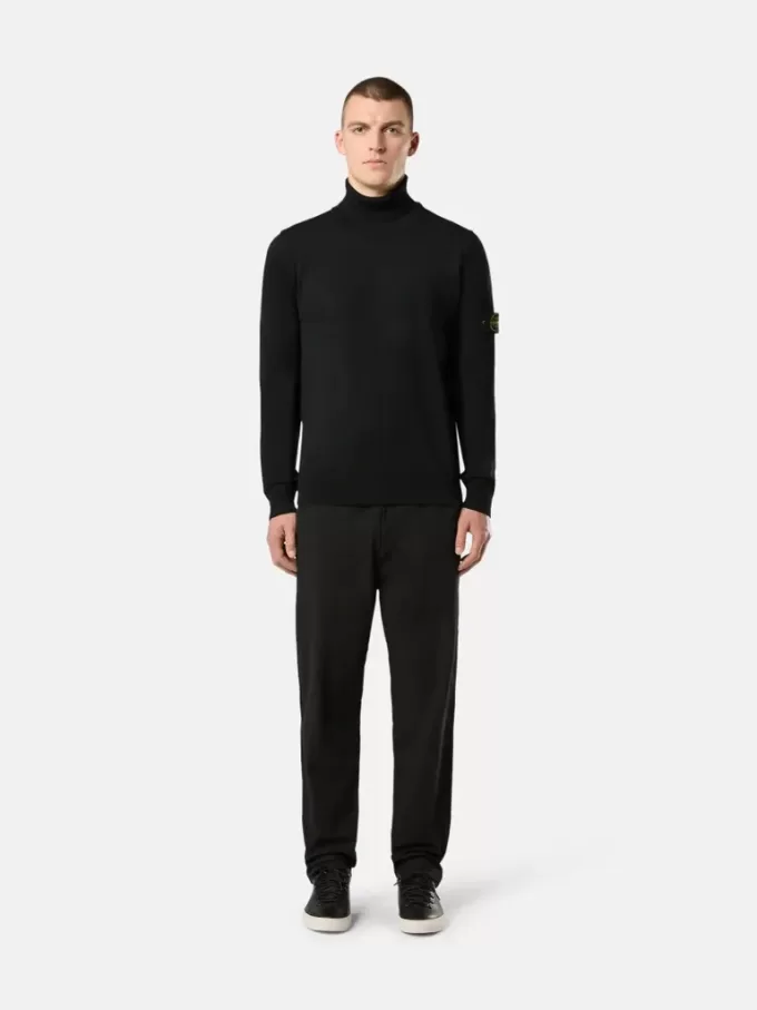 Rullekravesweater med ribkant