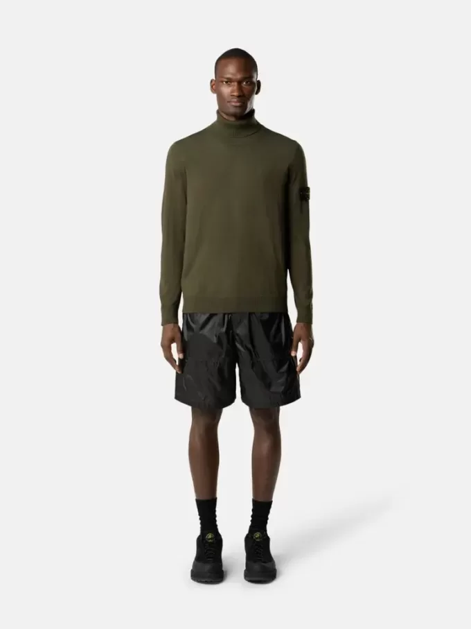 Rullekravesweater med ribkant