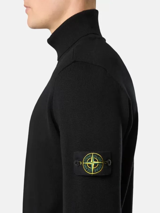 Rullekravesweater med ribkant