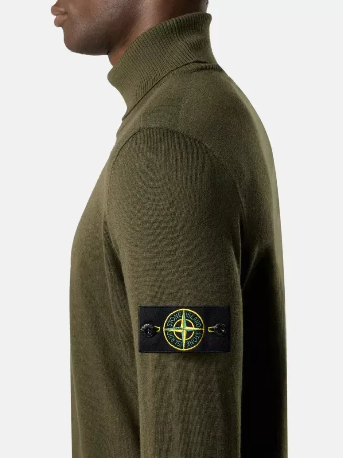 Rullekravesweater med ribkant