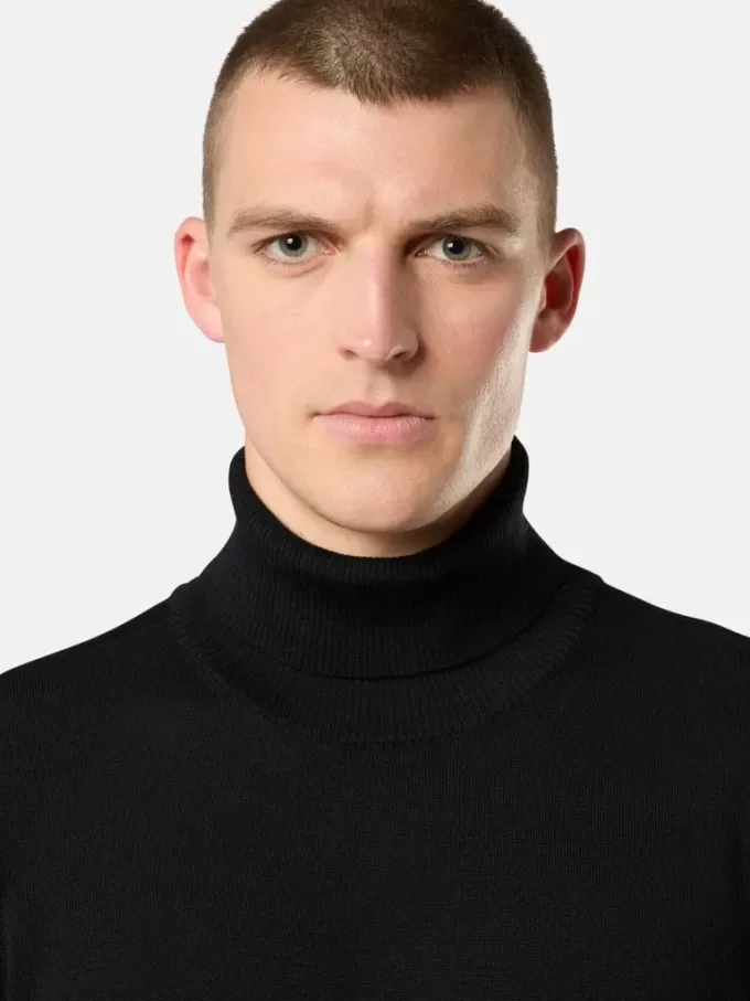 Rullekravesweater med ribkant