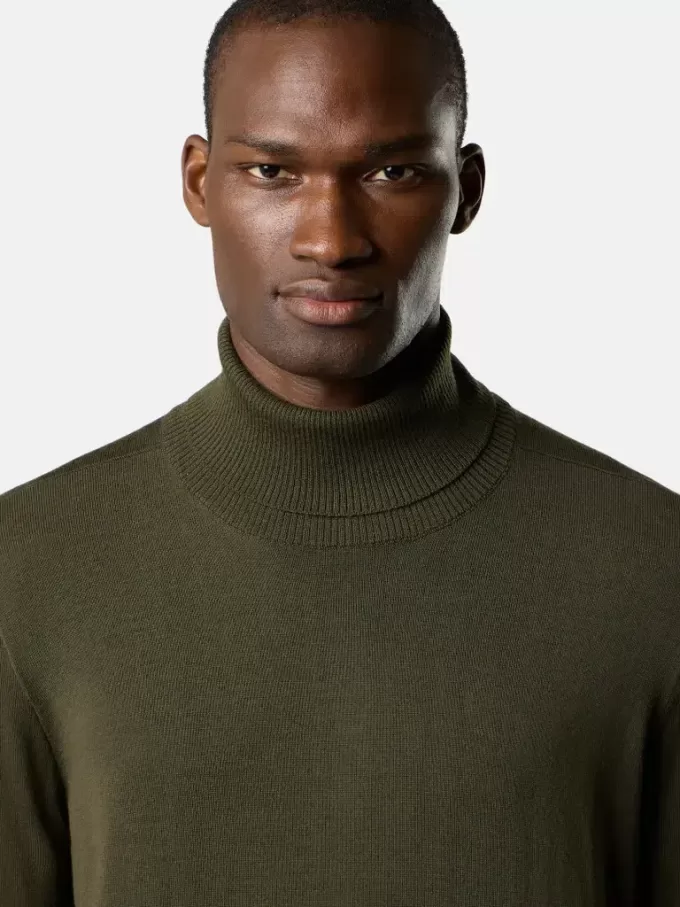 Rullekravesweater med ribkant
