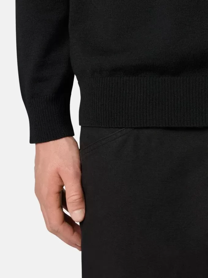 Rullekravesweater med ribkant
