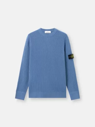 Rundhalset sweater med ribkant