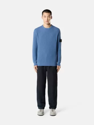 Rundhalset sweater med ribkant