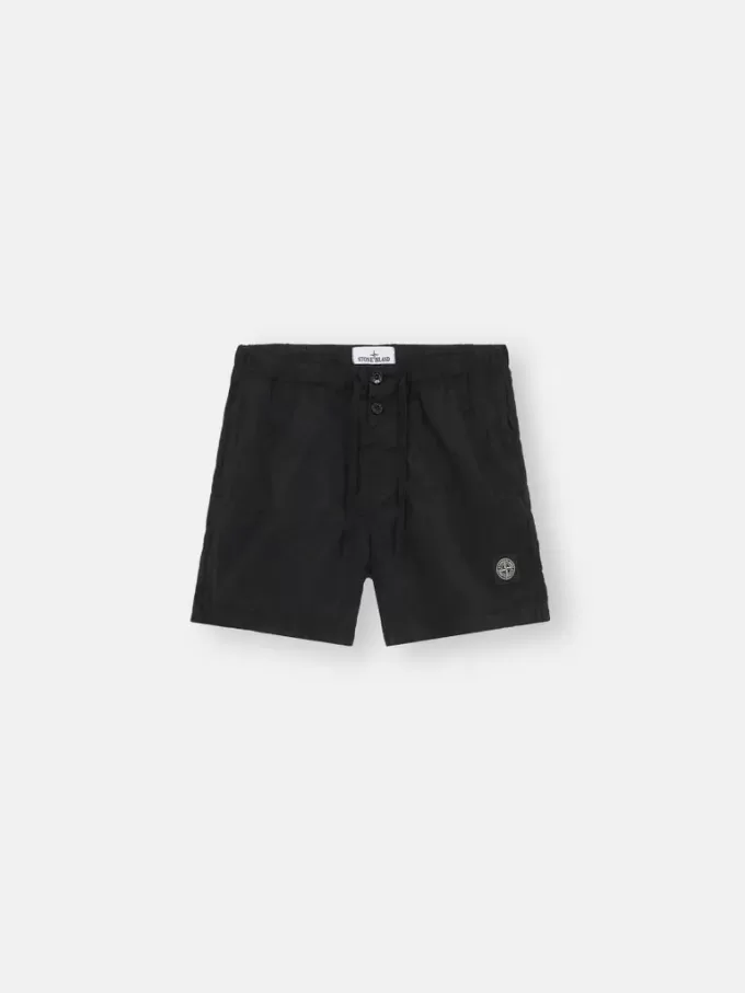 Slim-fit korte badeshorts med lommer