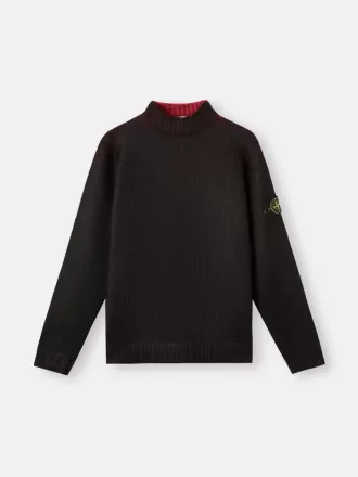 Sweater med høj hals og sublimatisk print