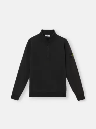 Sweatshirt med halv lynlås og påsatte lommer