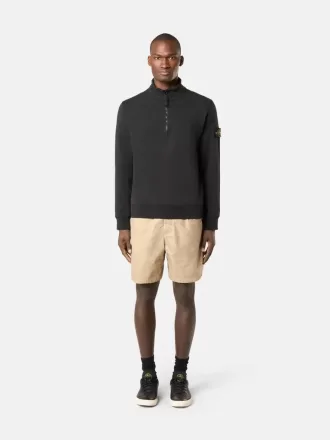 Sweatshirt med halv lynlås og påsatte lommer