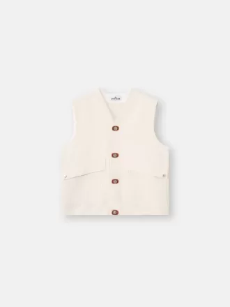 Vest med knaplukning og gummipatches
